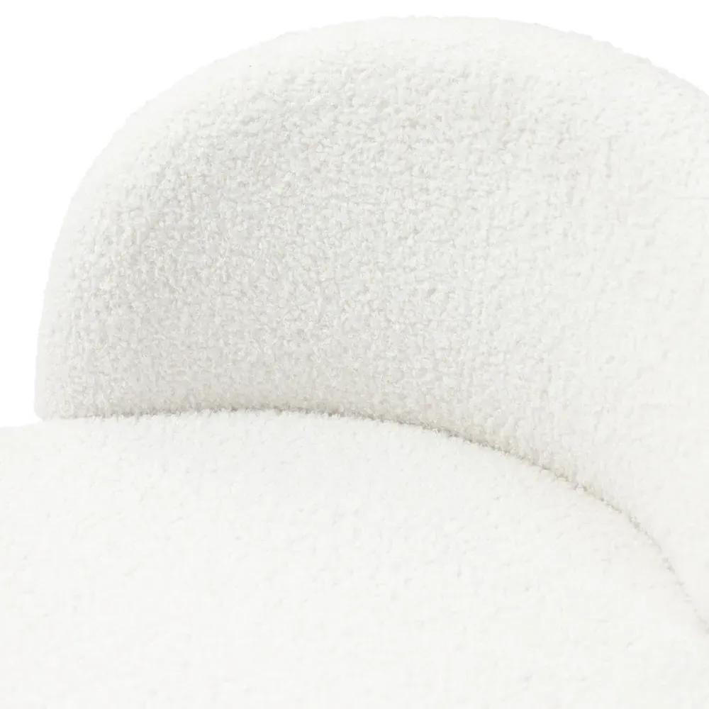 Teddy Fleece Dressing Table Stool - White