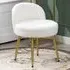 Teddy Fleece Dressing Table Stool - White