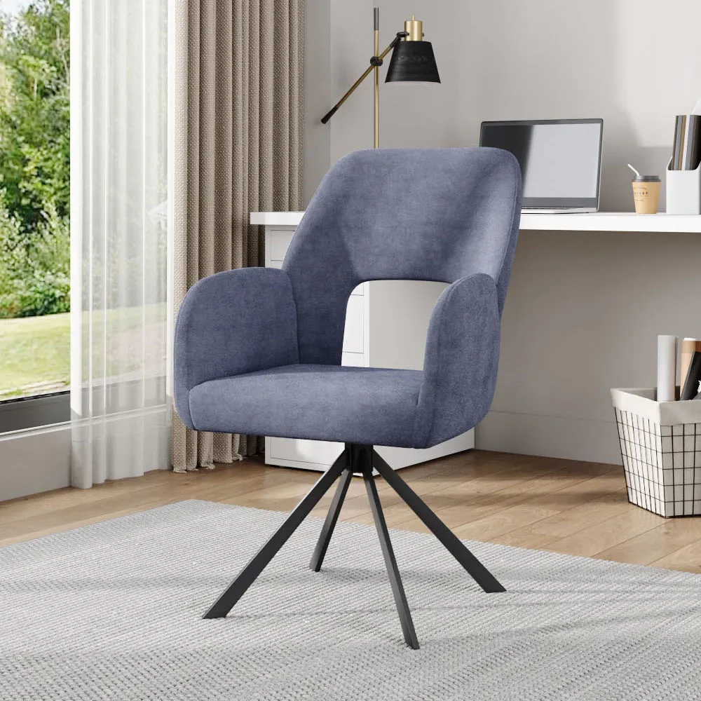 Teddy Fleece Upholstered Swivel Chair - Grey
