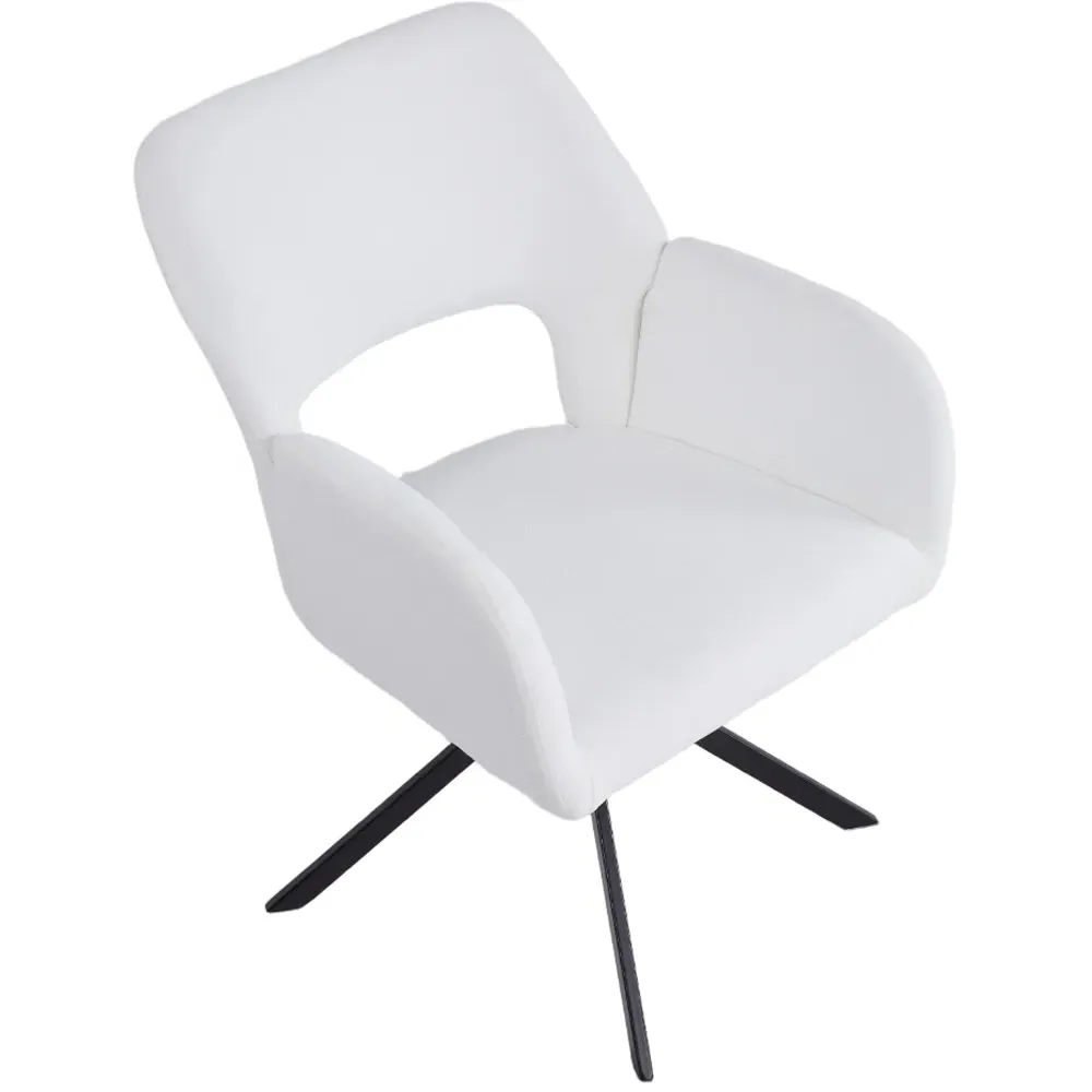 Teddy Fleece Upholstered Swivel Chair - White
