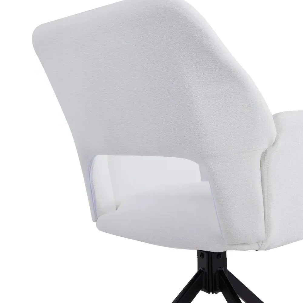 Teddy Fleece Upholstered Swivel Chair - White