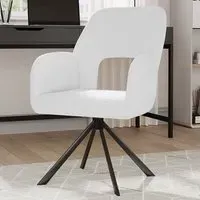 Teddy Fleece Upholstered Swivel Chair - White