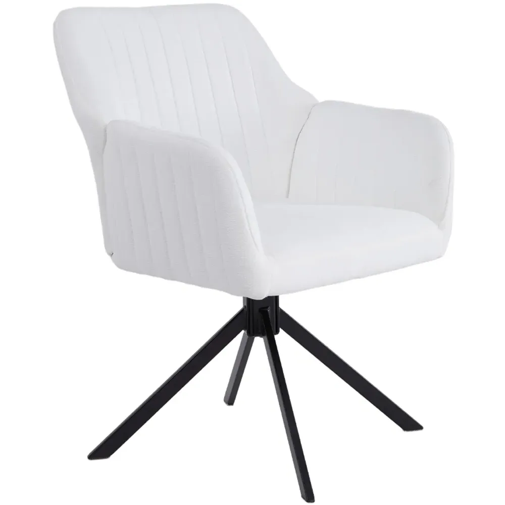 Teddy Fleece Upholstered Swivel Chair - White