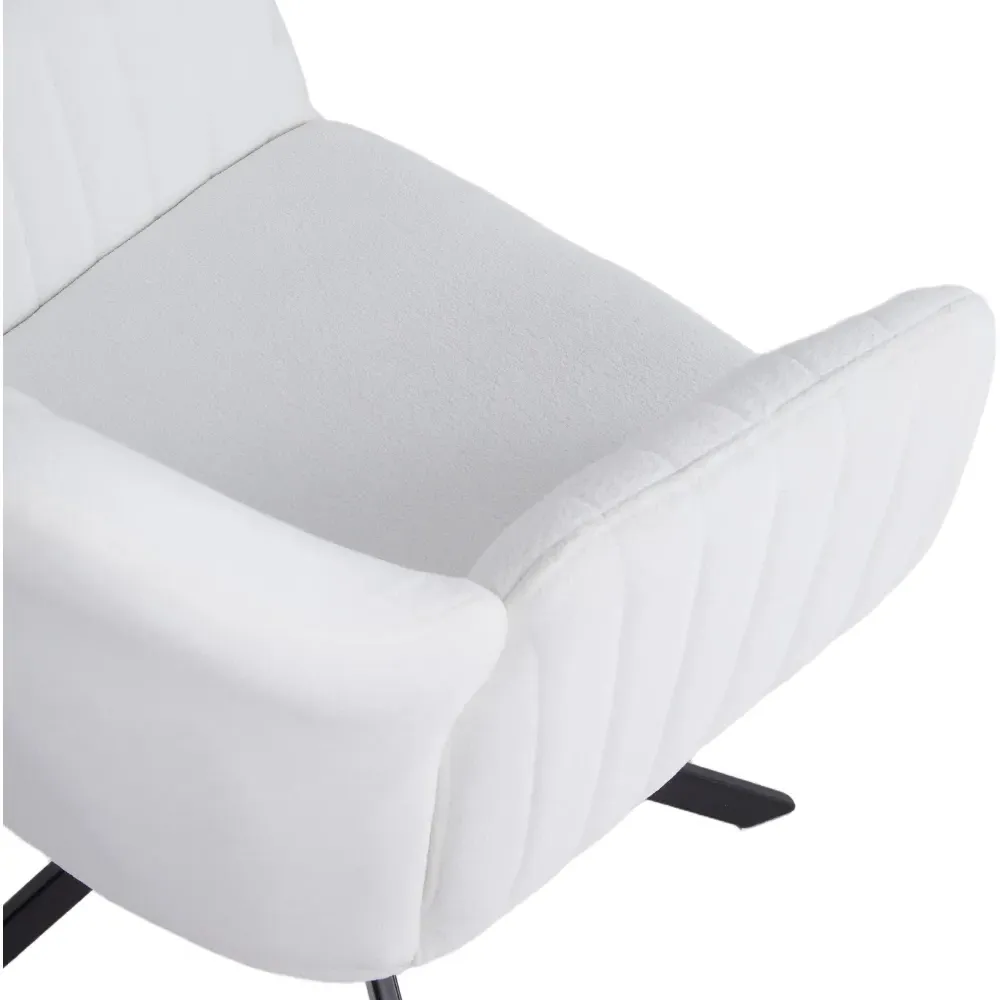 Teddy Fleece Upholstered Swivel Chair - White