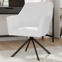 Teddy Fleece Upholstered Swivel Chair - White