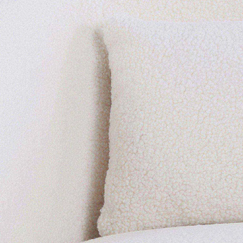 Teddy Fur Upholstered Swivel Chair with Pillow - White