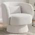 Teddy Fur Upholstered Swivel Chair with Pillow - White
