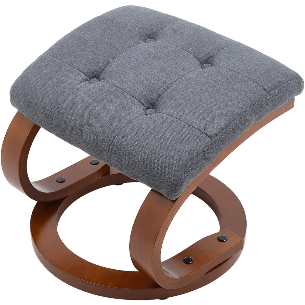 Textured Velvet Lounge Recliner with Footrest - Grey