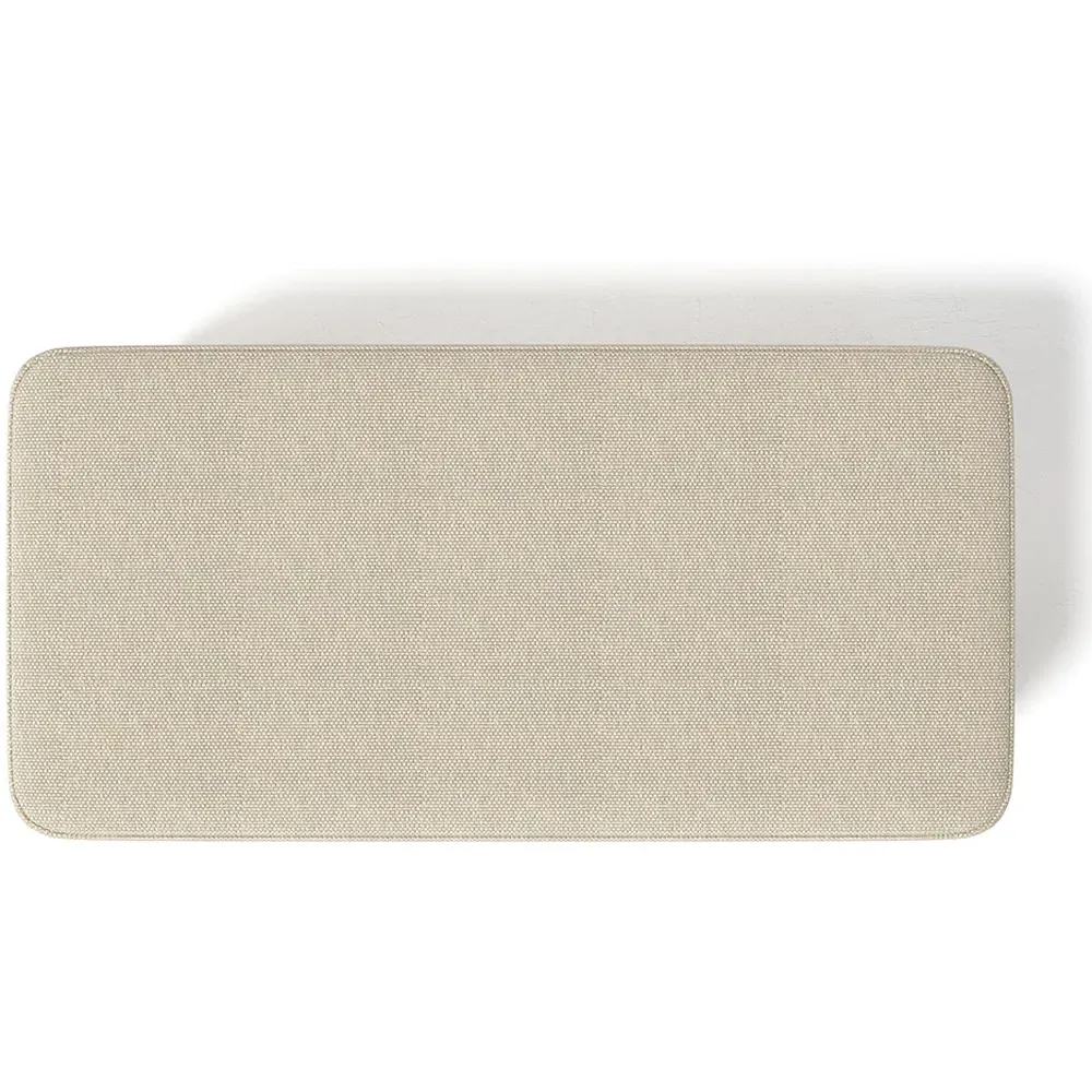 Tofu Shaped Footstool - Beige, Linen