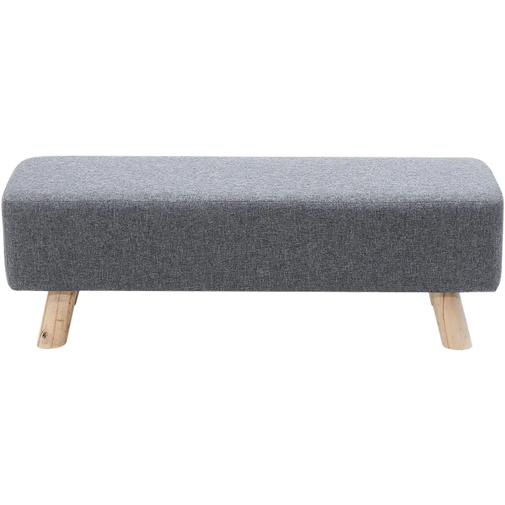 Tofu Shaped Wooden Footstool - Grey