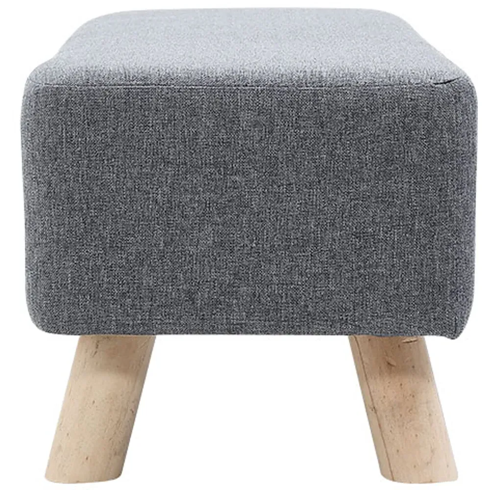 Tofu Shaped Wooden Footstool - Grey