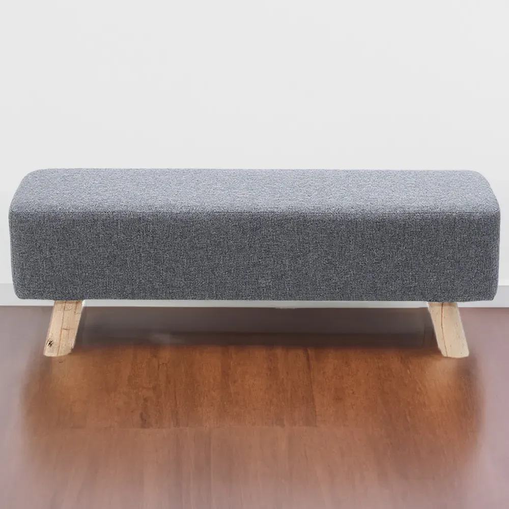 Tofu Shaped Wooden Footstool - Grey