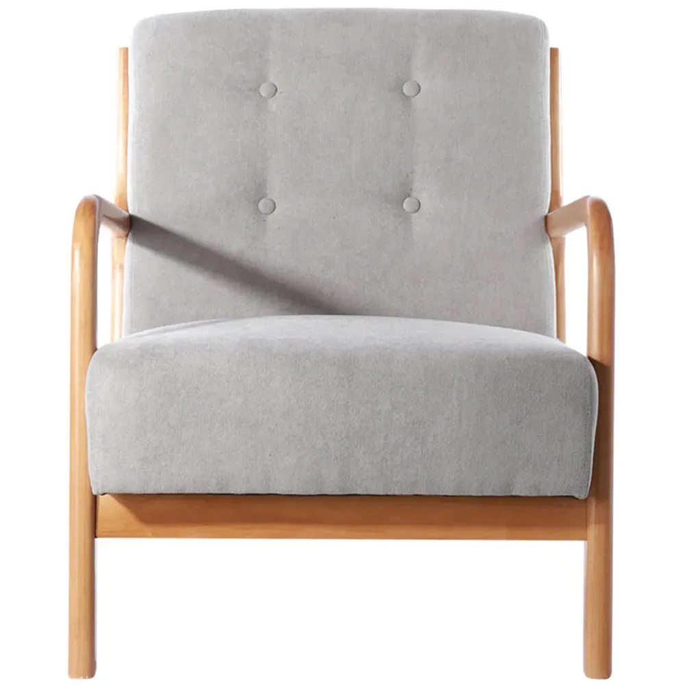 Tufted Armchair - Grey, Linen