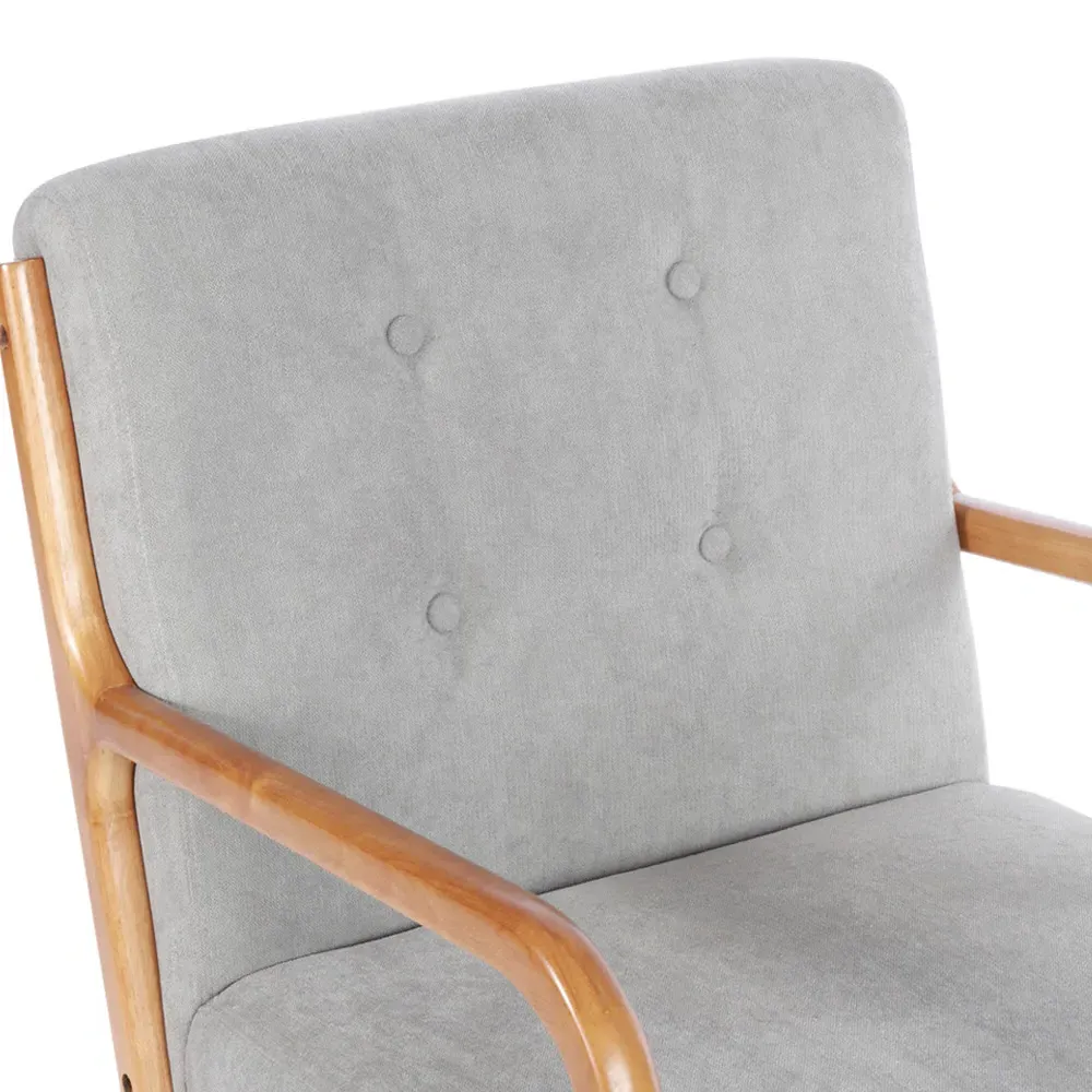 Tufted Armchair - Grey, Linen