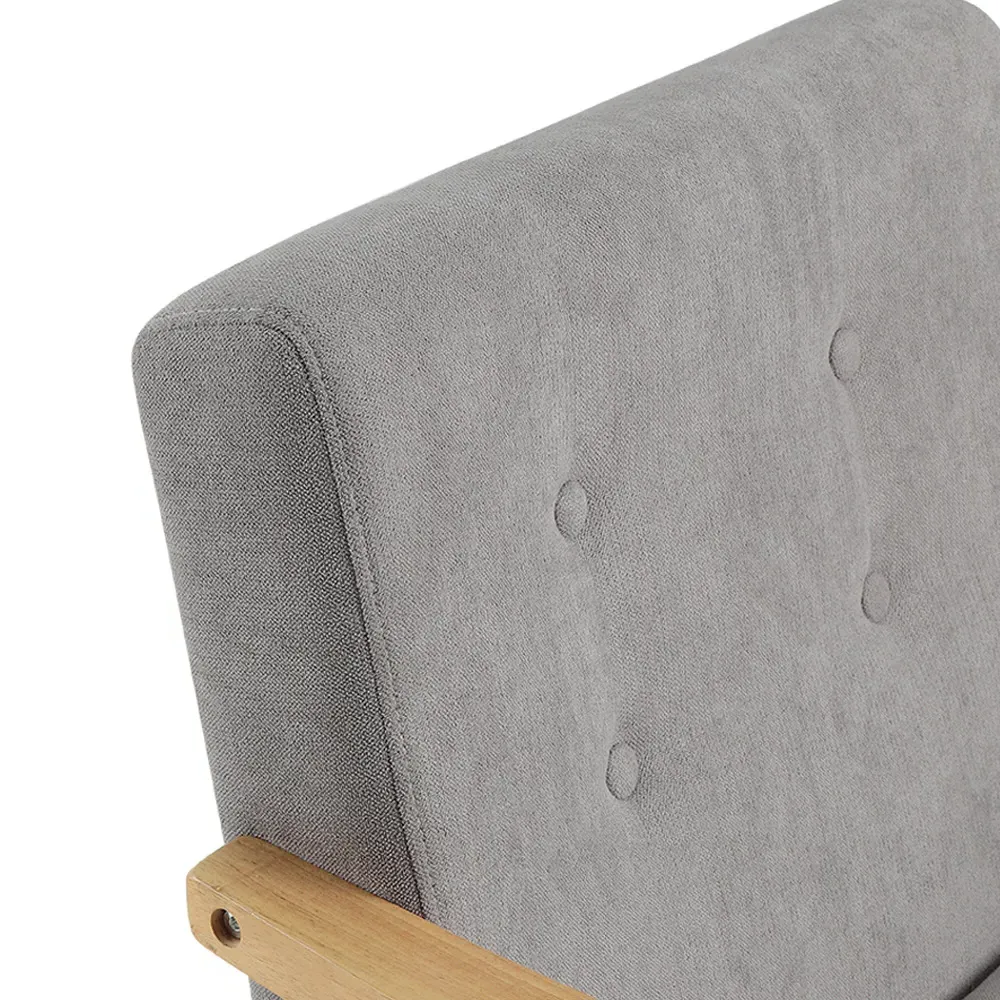 Tufted Armchair - Grey, Wood