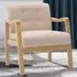 Tufted Armchair - White, Linen