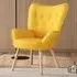 Tufted Button Armchair - Yellow, Linen