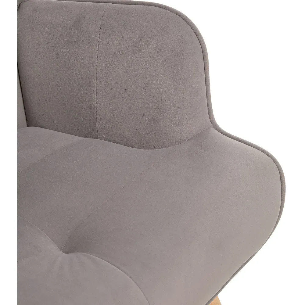 Tufted Lounge Chair - Grey, Flannel
