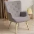Tufted Lounge Chair - Grey, Flannel