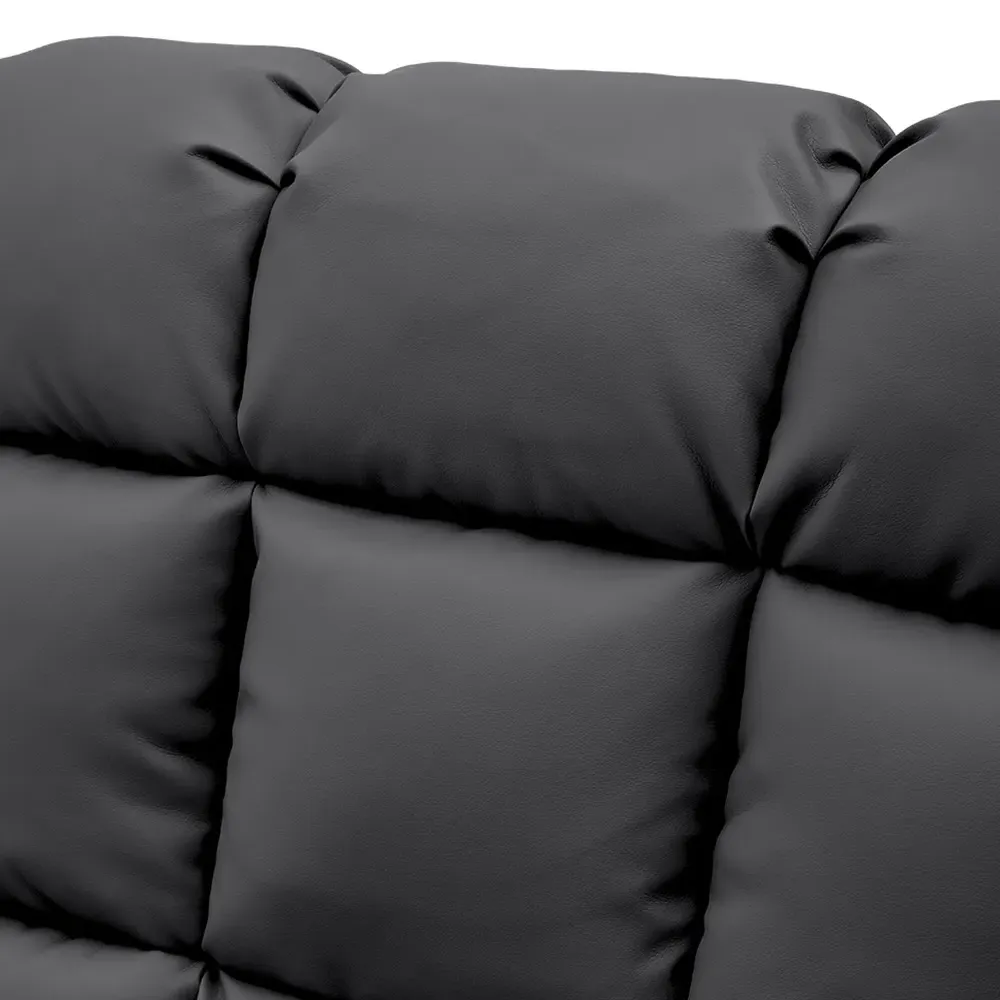 Tufted Recliner with Control Switch - Black, Faux Leather