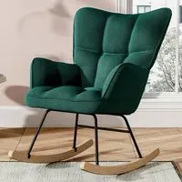 Tufted Rocking Chair - Green