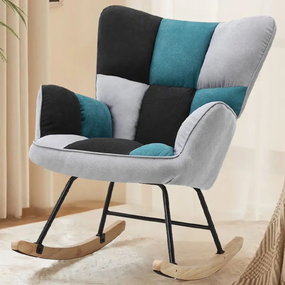 Tufted Upholstered Rocking Chair - Multi