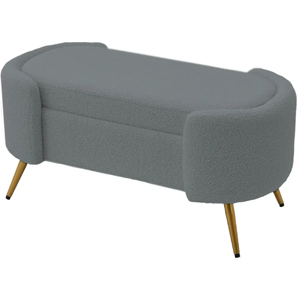 Upholstered Accent Bench - Grey, Sherpa
