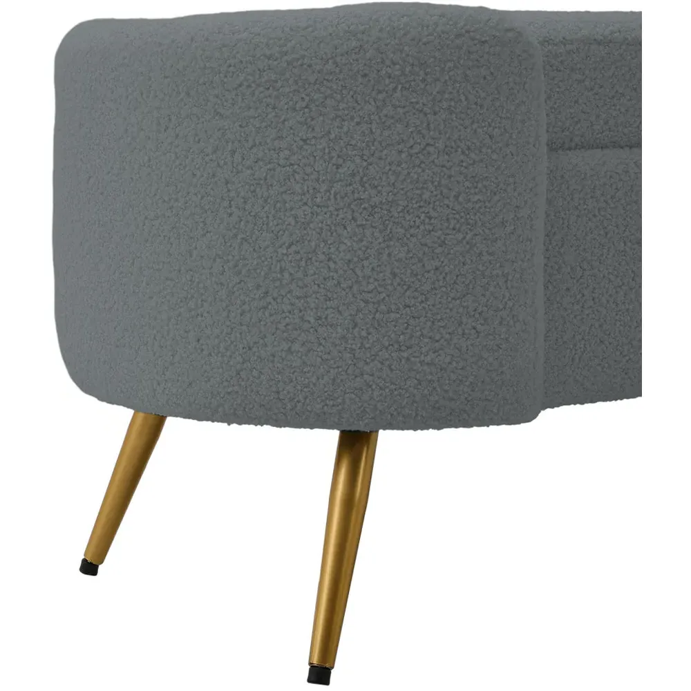 Upholstered Accent Bench - Grey, Sherpa