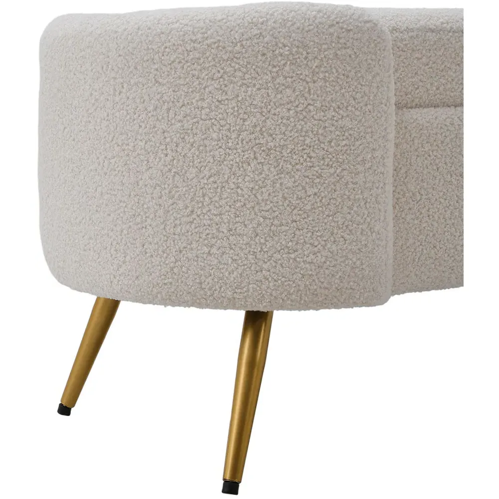 Upholstered Accent Bench - White, Sherpa