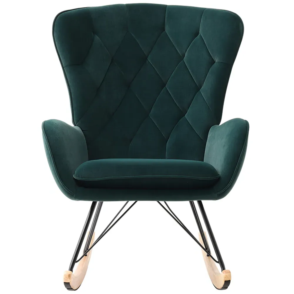 Upholstered Rocking Chair - Green, Faux Wool