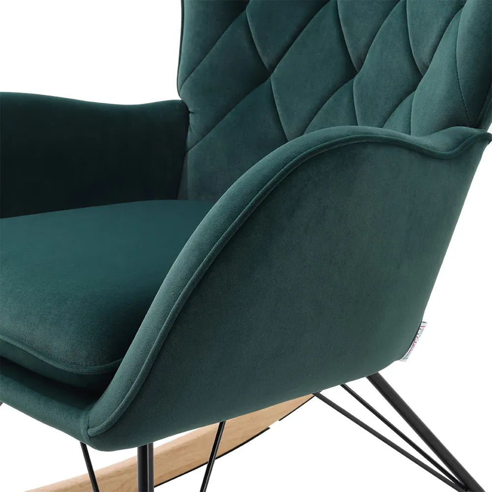 Upholstered Rocking Chair - Green, Faux Wool