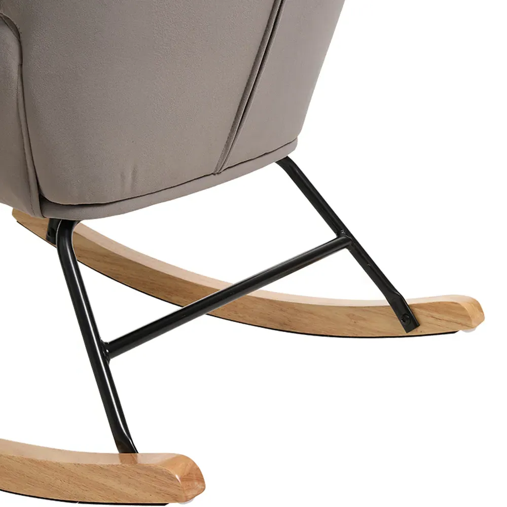 Upholstered Rocking Chair - Grey, Velvet