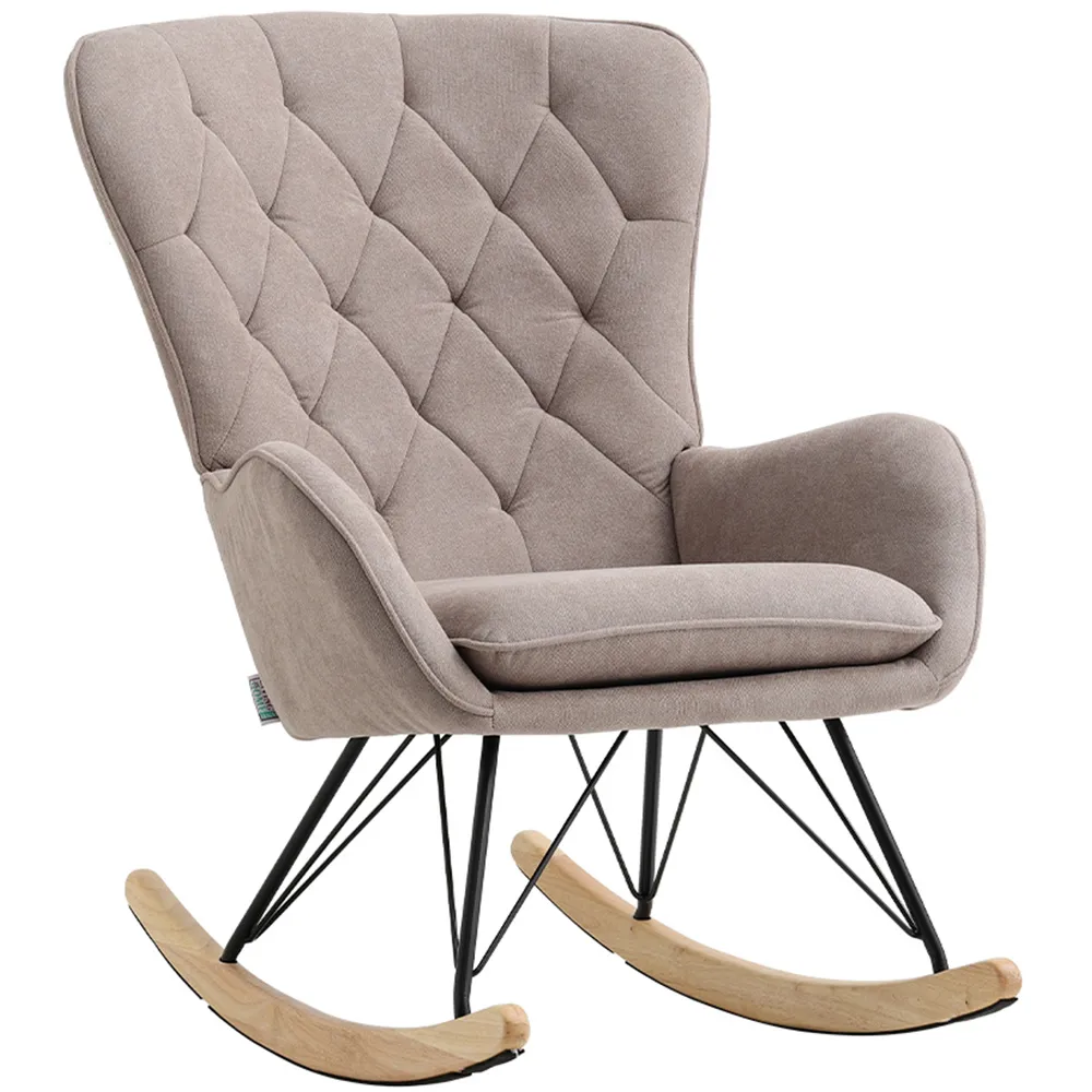 Upholstered Rocking Chair - Light Grey, Faux Wool