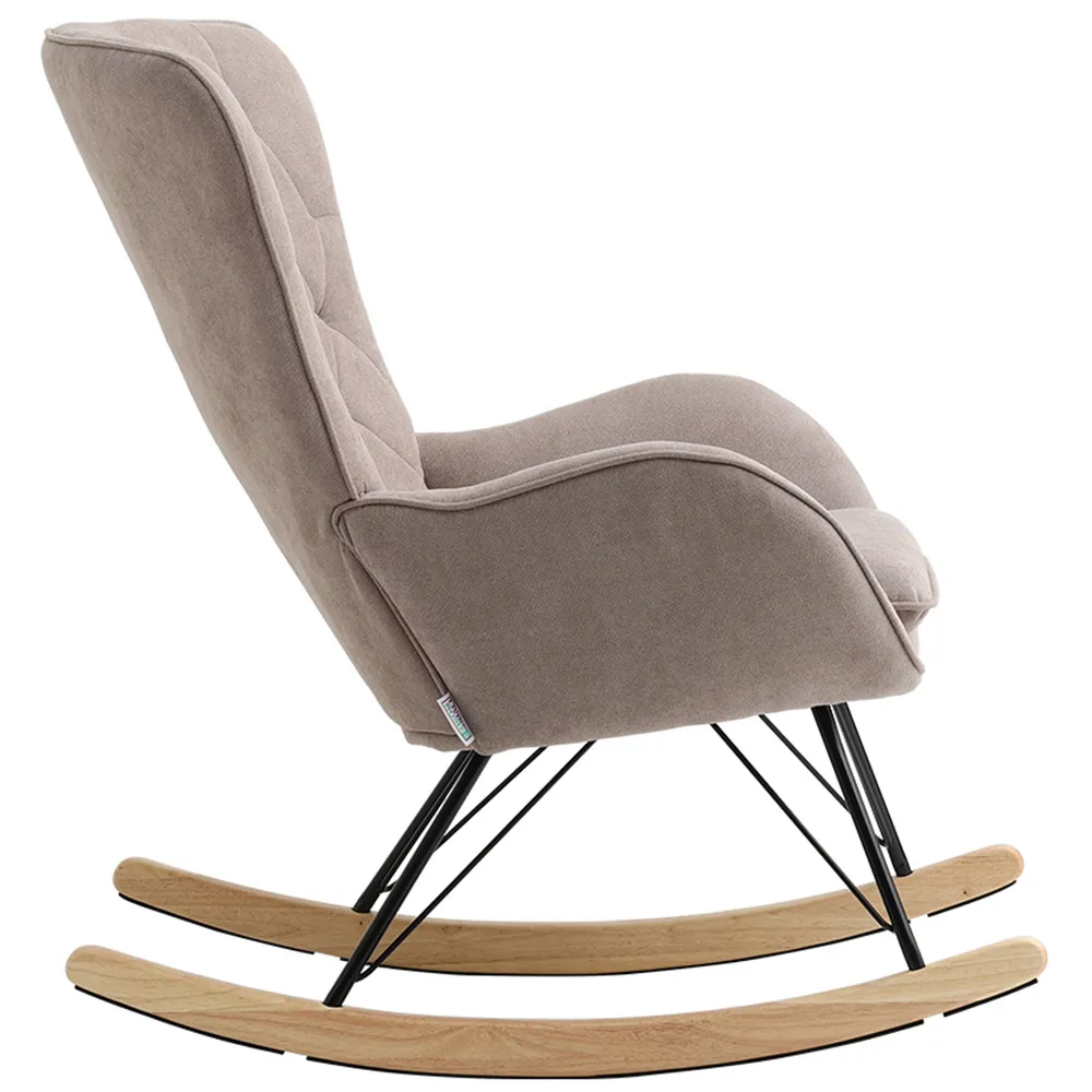 Upholstered Rocking Chair - Light Grey, Faux Wool