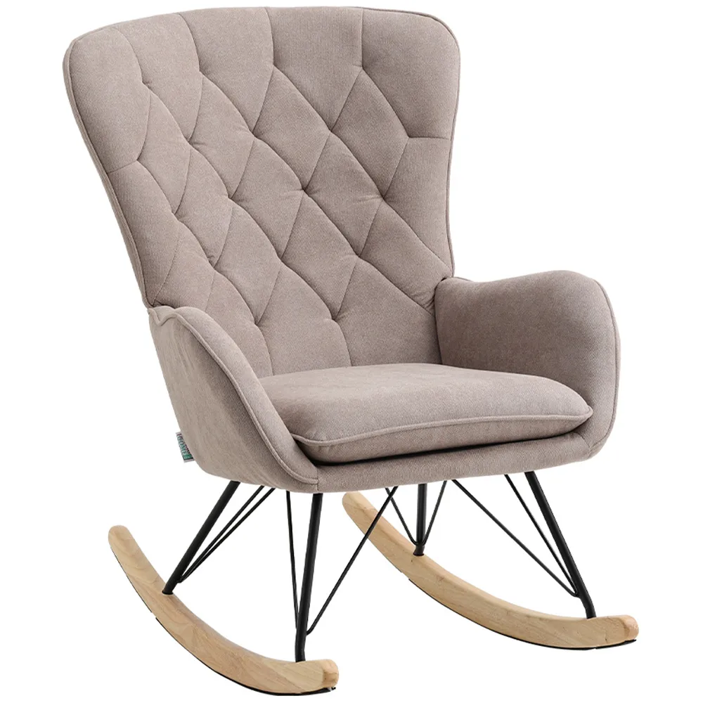 Upholstered Rocking Chair - Light Grey, Faux Wool