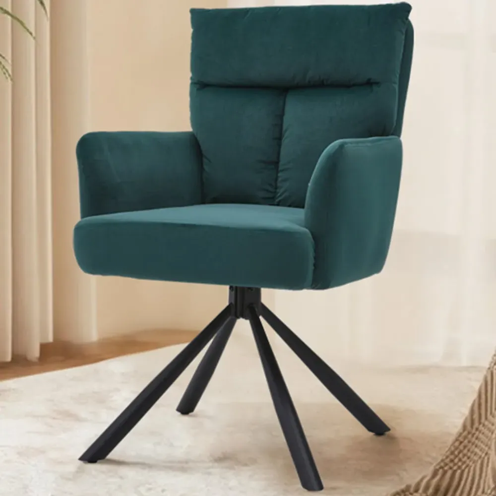 Upholstered Swivel Accent Chair - Green image