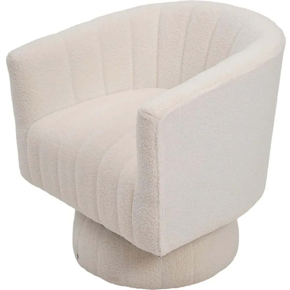 Upholstered Swivel Accent Chair - White