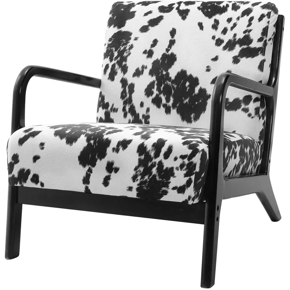 Upholstered Swivel Armchair - Black, White