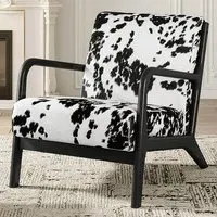 Upholstered Swivel Armchair - Black, White