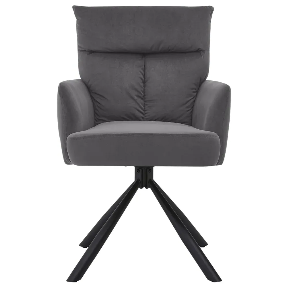 Upholstered Swivel Armchair - Dark Grey