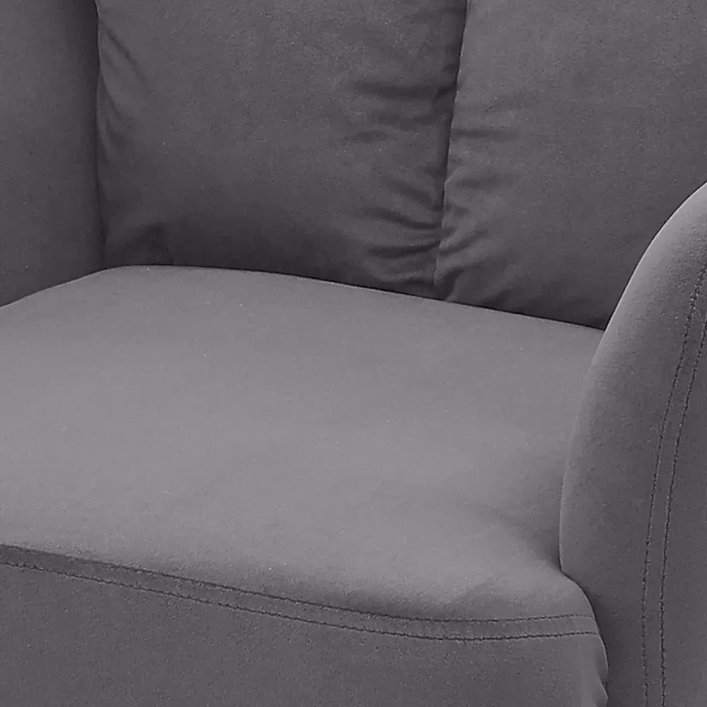 Upholstered Swivel Armchair - Dark Grey