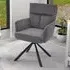 Upholstered Swivel Armchair - Dark Grey