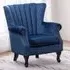 Velvet Accent Armchair - Blue
