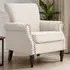 Velvet and Linen Upholstered Armchair - Beige