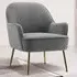 Velvet Upholstered Armchair - Grey