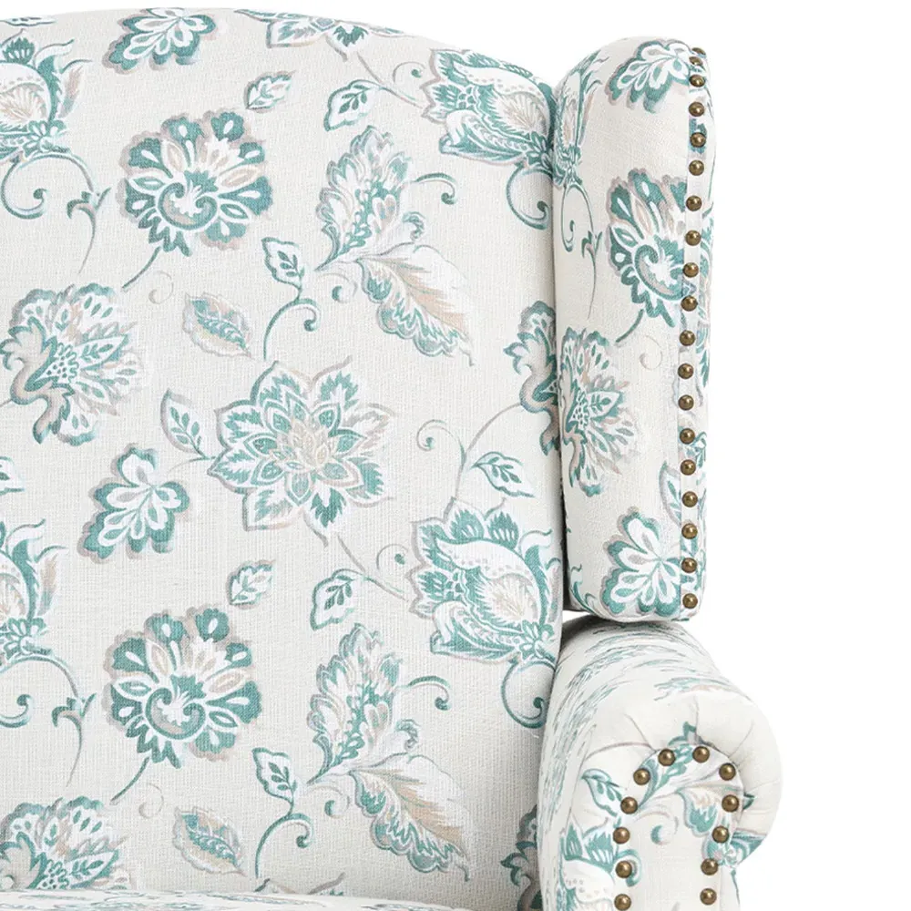 Vintage Upholstered Armchair - Cream, Velvet