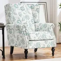 Vintage Upholstered Armchair - Cream, Velvet