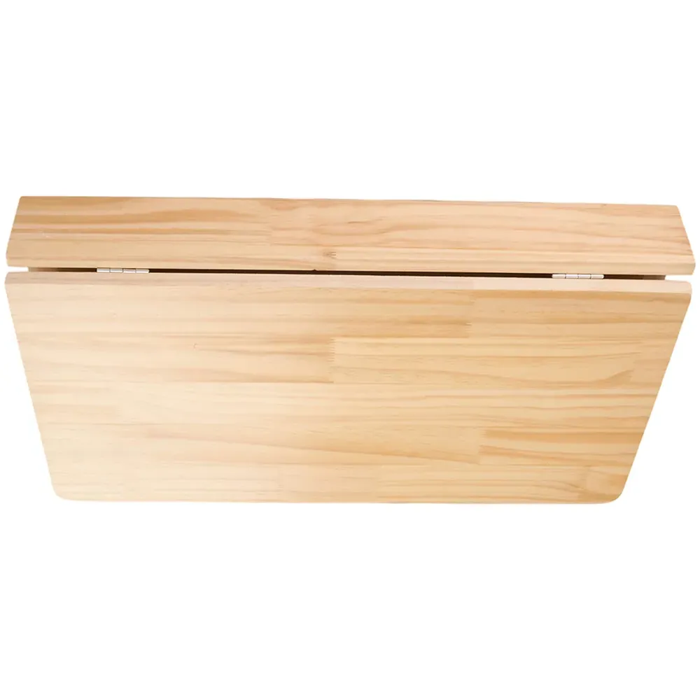 Wall Mounted Folding Table with Wooden Brackets - Natural