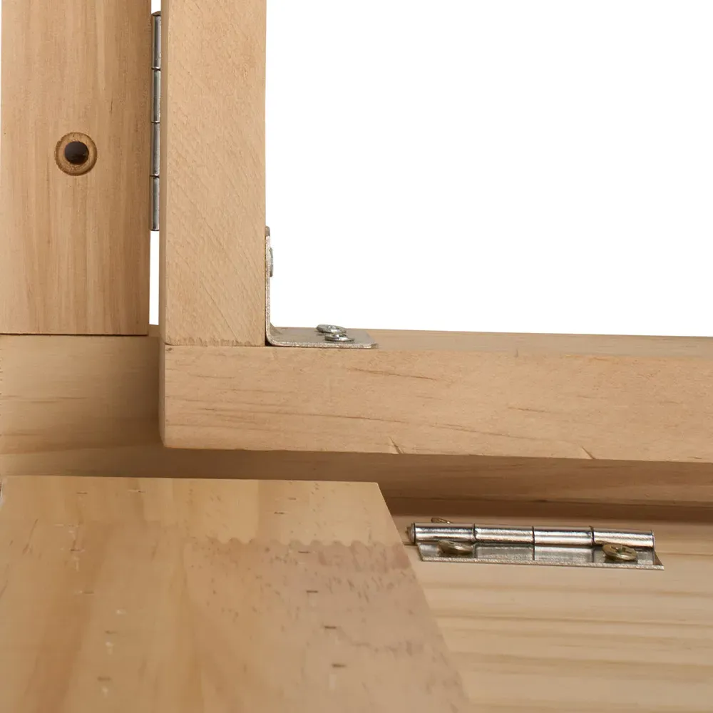 Wall Mounted Folding Table with Wooden Brackets - Natural