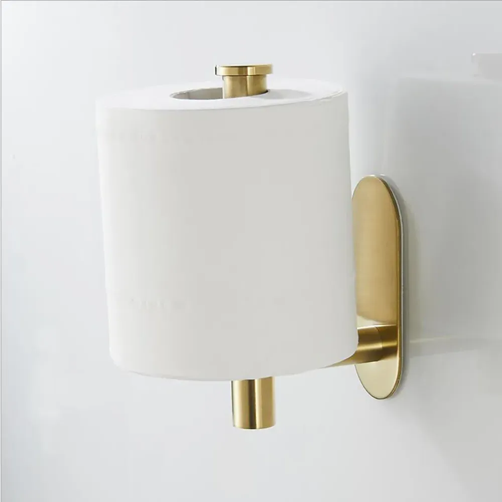 Wall Mounted Toilet Paper Roll Holder - Gold, Stainless Steel